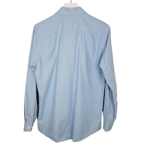 Ben Sherman Blue & White Micro Check Button Down Shirt Size 15 32/33 - Small - Picture 3 of 7
